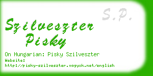 szilveszter pisky business card